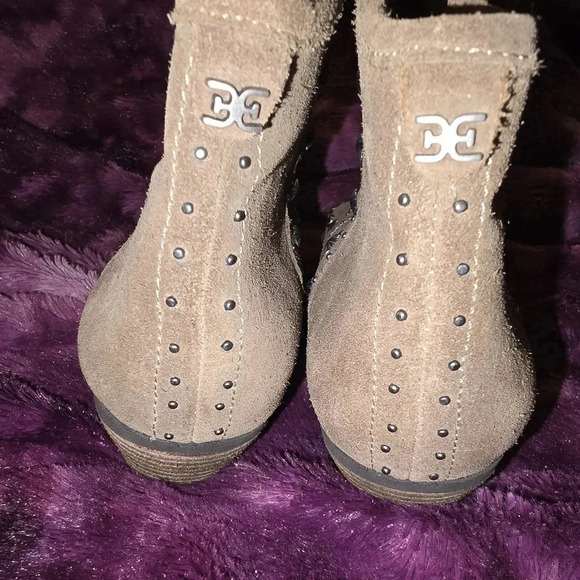 SAM EDELMAN Brian Star Studded Ankle Boots Suede Size 6 - Picture 5 of 13